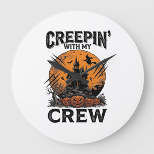 Grande Horloge Ronde Chemise Halloween Maison Hantée Creepin With My Cr