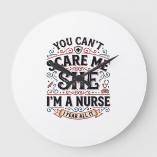Grande Horloge Ronde Chemise Halloween Vintage Nurse Drôle Me Fait Peur