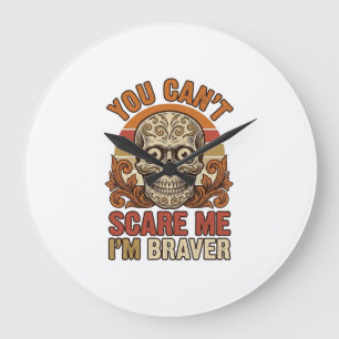 Grande Horloge Ronde Chemise Halloween Vintage Skull You Can’t Scare Me
