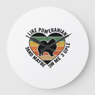 Grande Horloge Ronde Chemise pour amateur de chien citation coeur Pomér