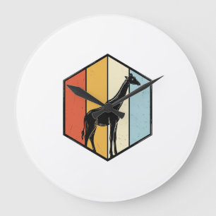 Grande Horloge Ronde Chemise vectorielle de safari géométrique girafe v