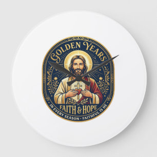Grande Horloge Ronde Chemise Vintage Jésus Retraite Chrétienne