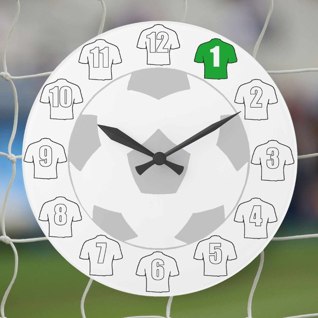 Grande Horloge Ronde Chemises blanches de football en nombre d'horloge (Créateur téléchargé)