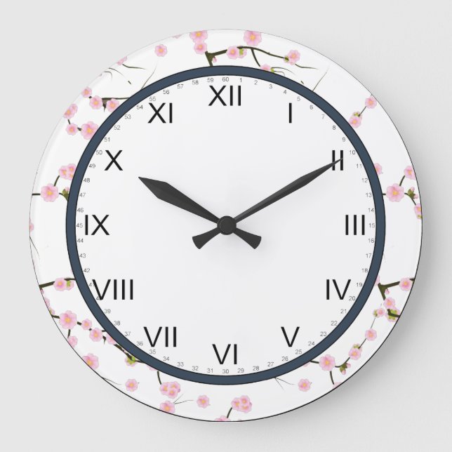 Grande Horloge Ronde cherblossom pinker and white cloclock (Recto)