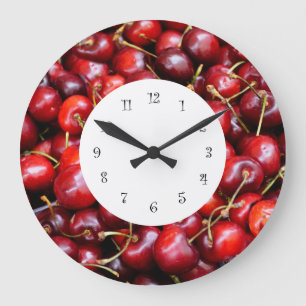 Grande Horloge Ronde Cherries Kitchen Wall
