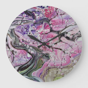 Grande Horloge Ronde Cherry Blossom Tree Clock