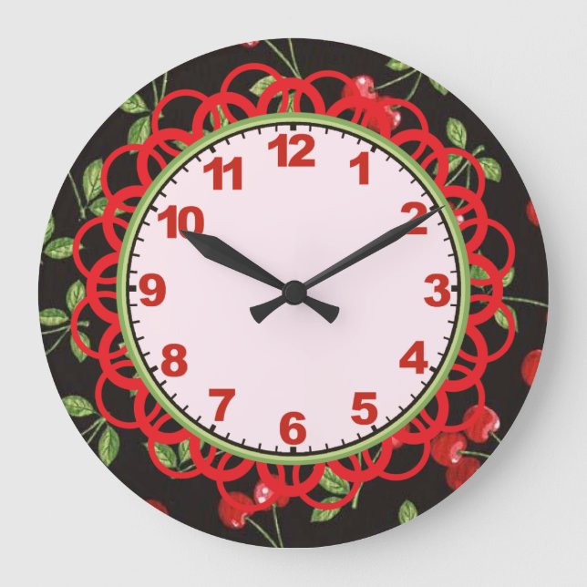 Grande Horloge Ronde Cherry on Black Clock with Numbers (Recto)