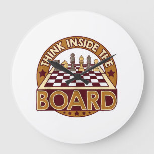 Grande Horloge Ronde ChessBoard Citation Joueur d'échecs Penser Jeu Boa