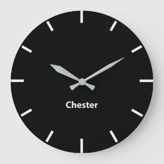 Grande Horloge Ronde Chester Black Face Heure Zone Salle de Newsroom Wa