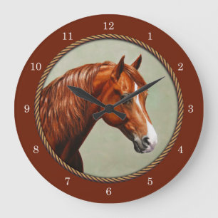 Grande Horloge Ronde Chestnut Morgan Horse Rousty