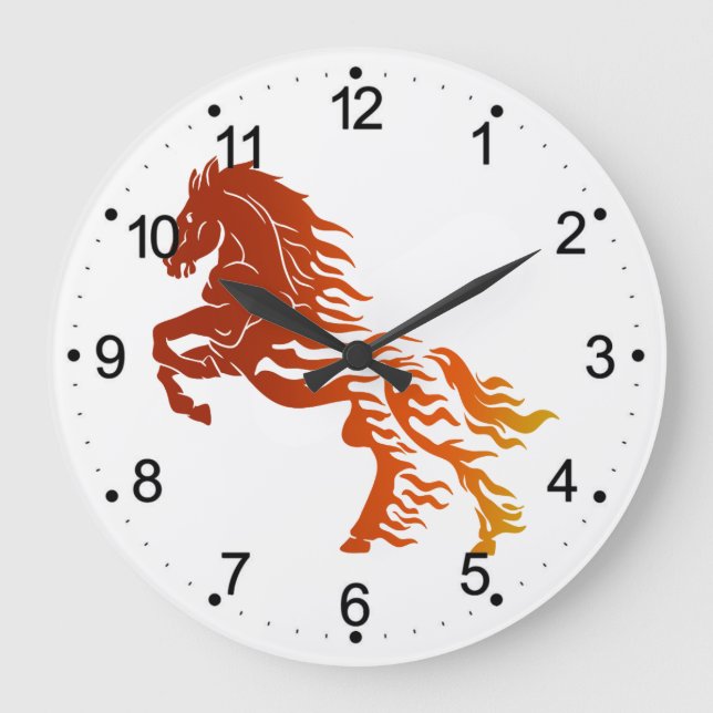 Grande Horloge Ronde Cheval flamand - Choisissez la couleur arrière - p (Recto)