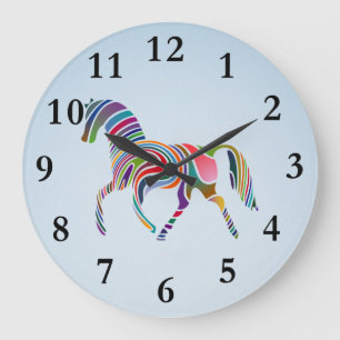 Grande Horloge Ronde cheval peint