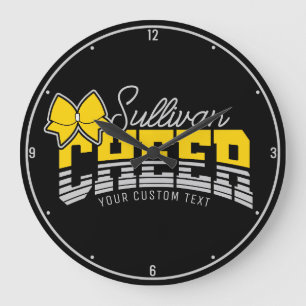 Grande Horloge Ronde Cheval Team AJOUTER LE NOM École Athlète Pom-pom g