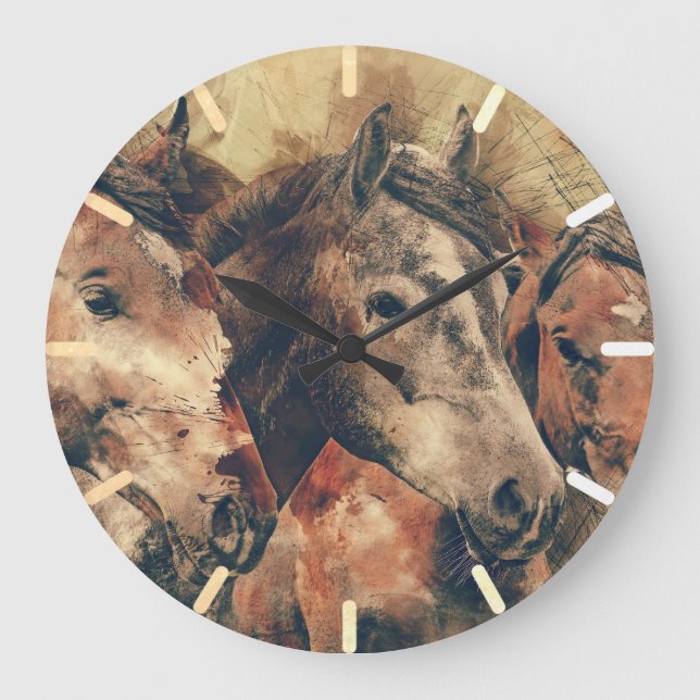Grande Horloge Ronde Chevaux Brown (Recto)