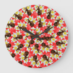 Grande Horloge Ronde Chevaux Circulaires Et Design Frangipani,