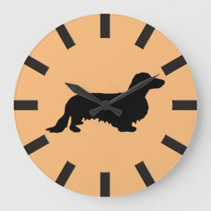 Grande Horloge Ronde Cheveux longs Dachshund - Silhouette 1