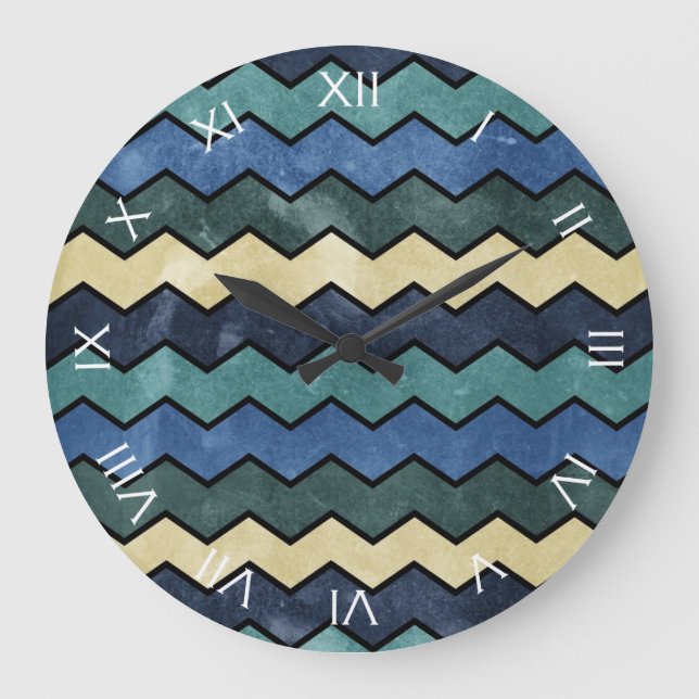 Grande Horloge Ronde Chevron bleu de Manly (Recto)
