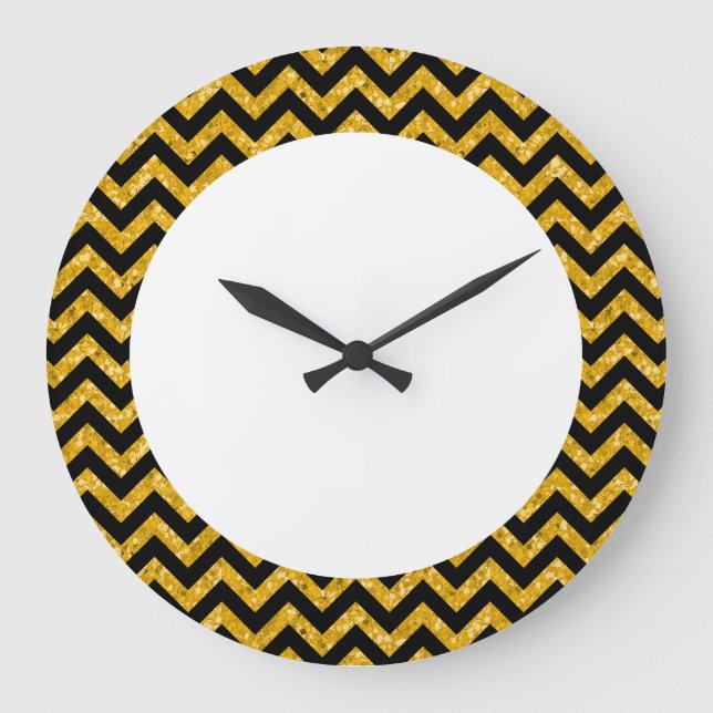 Grande Horloge Ronde Chevron Glitter (Recto)