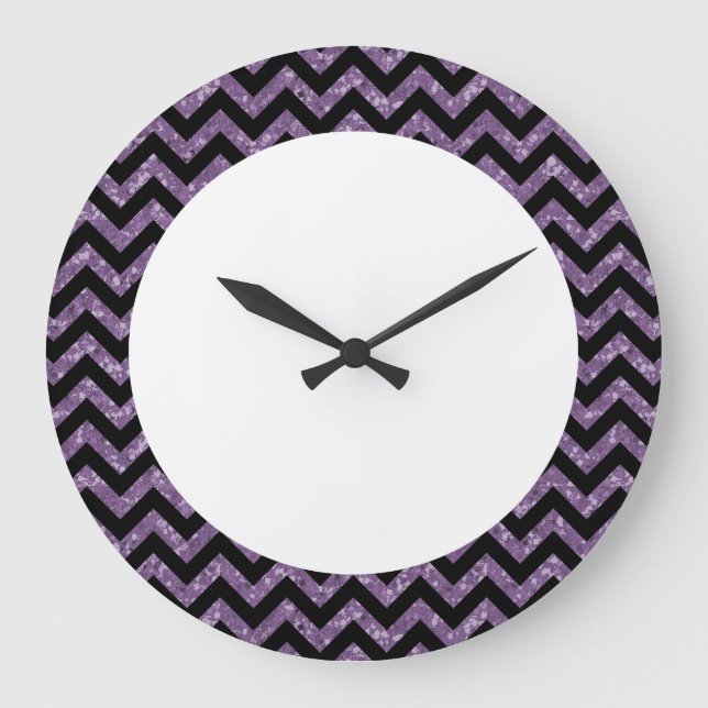 Grande Horloge Ronde Chevron Glitter (Recto)