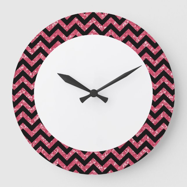 Grande Horloge Ronde Chevron Glitter (Recto)