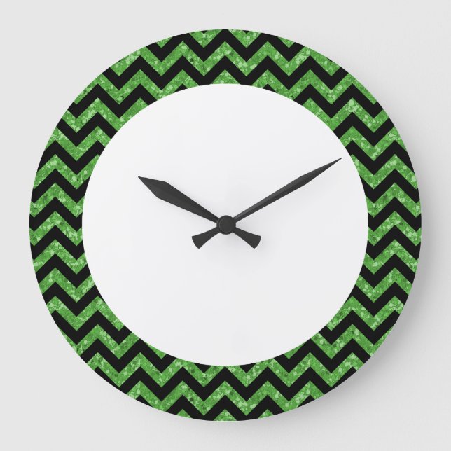 Grande Horloge Ronde Chevron Glitter (Recto)