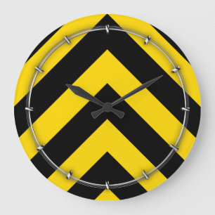 Grande Horloge Ronde Chevrons audacieux de la route