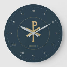 Chi Rho en ocre doré avec chiffres romains