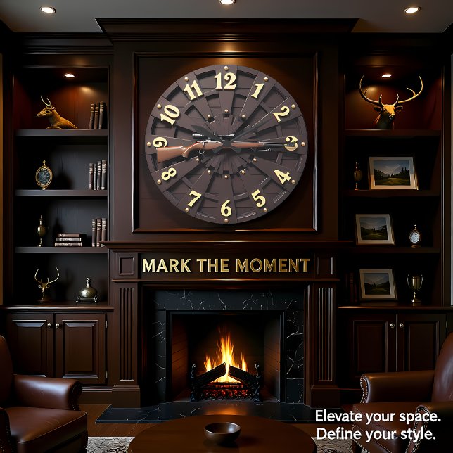 Grande Horloge Ronde Chic Bolt Action Radial Wood (Créateur téléchargé)