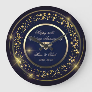 Grande Horloge Ronde Chic, Confetti, 50e anniversaire de Mariage