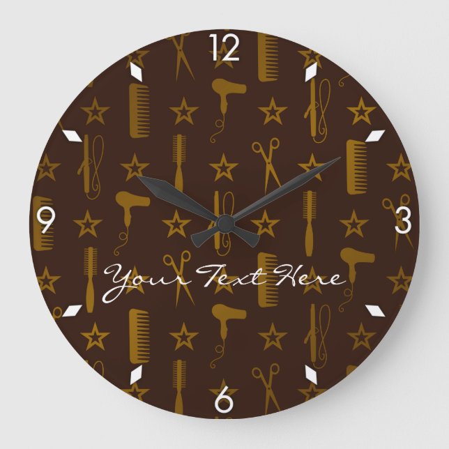Grande Horloge Ronde Chic Gold & Coco Brown Custom Wall Clock (Recto)