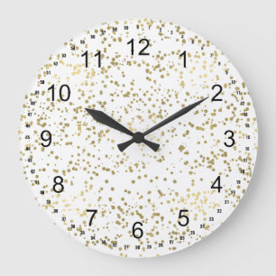 Grande Horloge Ronde Chic Gold Confetti