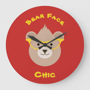 Grande Horloge Ronde Chic visage ours