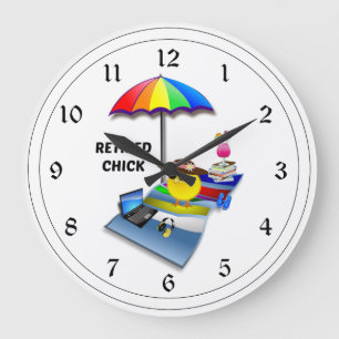 Grande Horloge Ronde Chick retraité à la plage