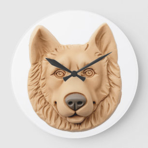 Grande Horloge Ronde Chien berger belge 3D inspiré