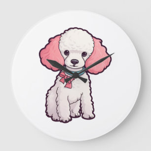 Grande Horloge Ronde Chien Caniche Super Mignon