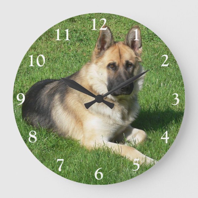 Grande Horloge Ronde Chien chiot allemand (Recto)