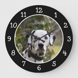 Grande Horloge Ronde Chien dalmate personnalisé