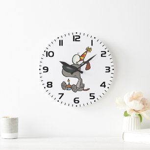 Grande Horloge Ronde Chien d'anniversaire