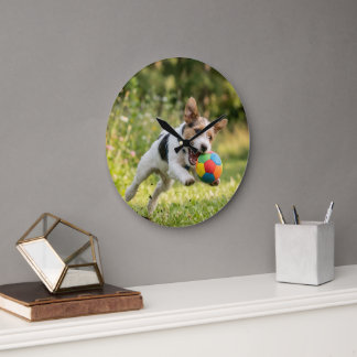 Grande Horloge Ronde chien de balle