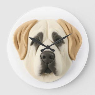 Grande Horloge Ronde Chien de berger d'Anatolie Inspiré 3D
