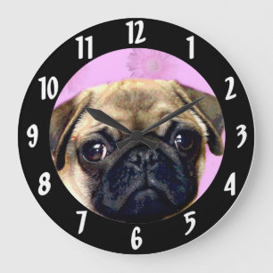 Grande Horloge Ronde Chien de carlin