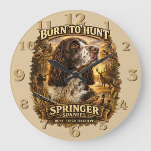 Grande Horloge Ronde Chien de Chasse Springer Spaniel Anglais
