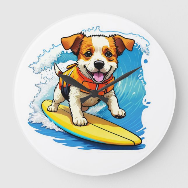 Grande Horloge Ronde Chien de surf (Recto)