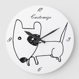Grande Horloge Ronde Chien de tonnerre minimaliste mou