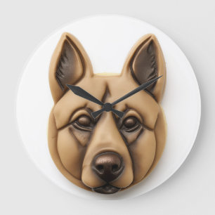 Grande Horloge Ronde Chien Malinois Belge Inspiré 3D