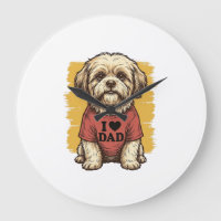 Chien Mignon J'Aime Papa Gravure Vintage Vector De