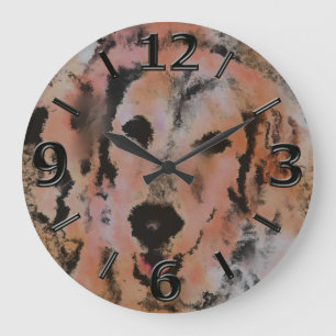 GRANDE HORLOGE RONDE CHIEN PORTRAIT SANDY