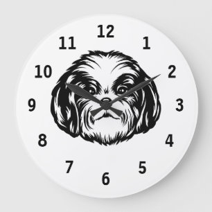 Grande Horloge Ronde Chien Shih Tzu