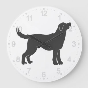 Grande Horloge Ronde Chien silhouette debout - Choisir la couleur arriè
