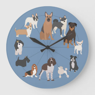 Grande Horloge Ronde Chiens